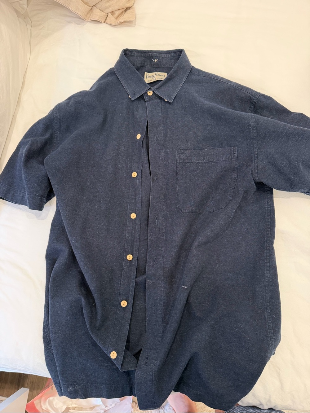 Kenny Flowers Men's Navy Short-Sleeve Button-Down Shirt